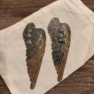 Gold and Black Intricate Feather Earrings